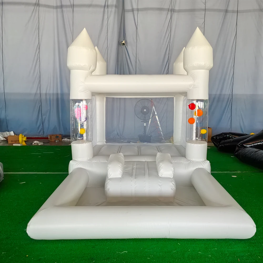 13ft/4m Inflatable White Bounce House with Balloon Columns 100% PVC Commercial Grade Bounce Castle for Wedding Birthday Party
13ft/4m Inflatable White Bounce House with Balloon Columns 100% PVC Commercial Grade Bounce Castle for Wedding Birthday Party