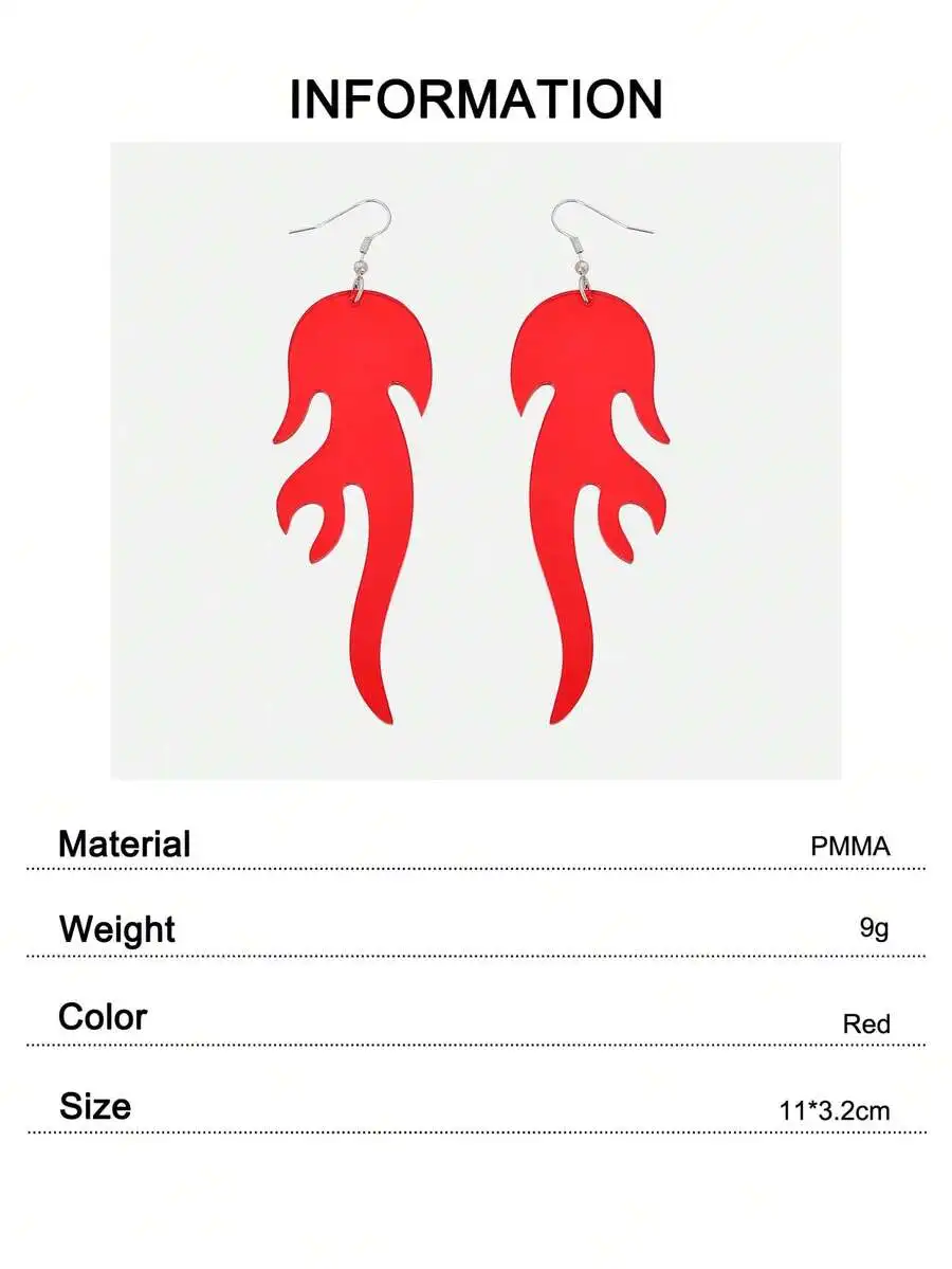 Flame Shape Drop Earrings PMMA Red Women Fashion Jewelry
Flame Shape Drop Earrings PMMA Red Women Fashion Jewelry