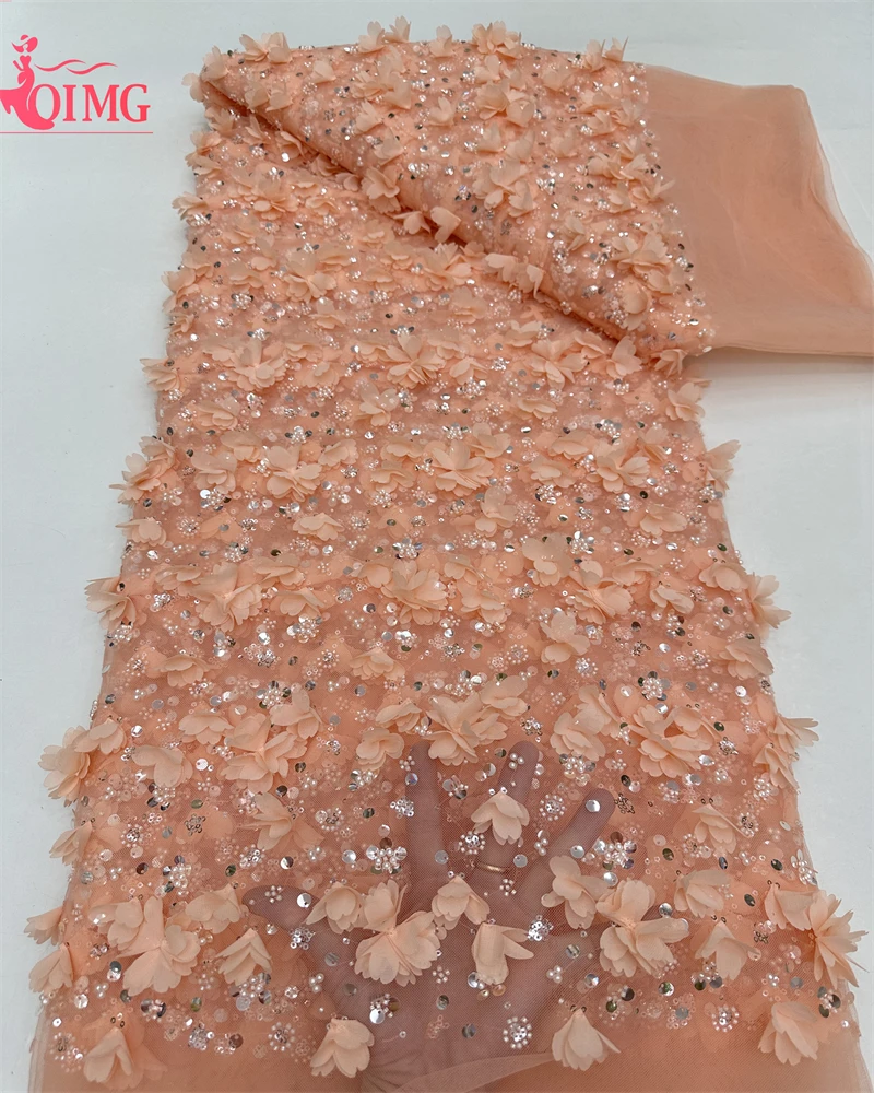 OIMG 2024 High Quality African 3D Flower Embroidery Beaded Lace Fabric Handmade French Tulle Lace Fabric for Wedding Dress
OIMG 2024 High Quality African 3D Flower Embroidery Beaded Lace Fabric Handmade French Tulle Lace Fabric for Wedding Dress