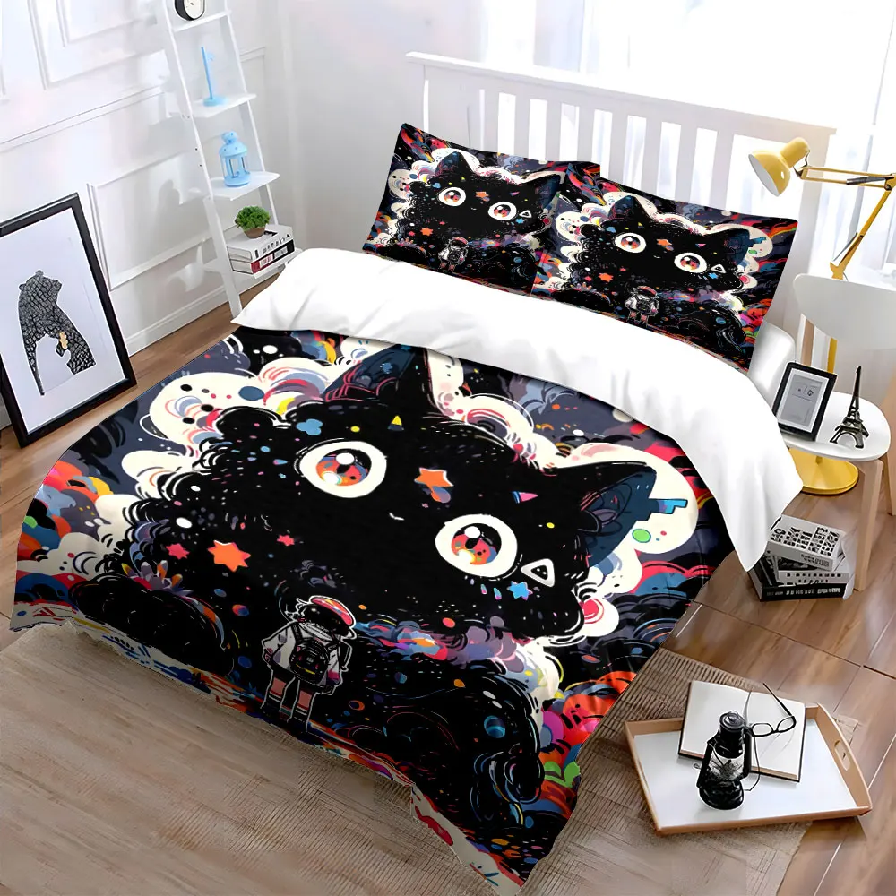 **Mystic Cat Adventure Set Design** Exquisite three-piece bedding set gift for kids and adults
**Mystic Cat Adventure Set Design** Exquisite three-piece bedding set gift for kids and adults