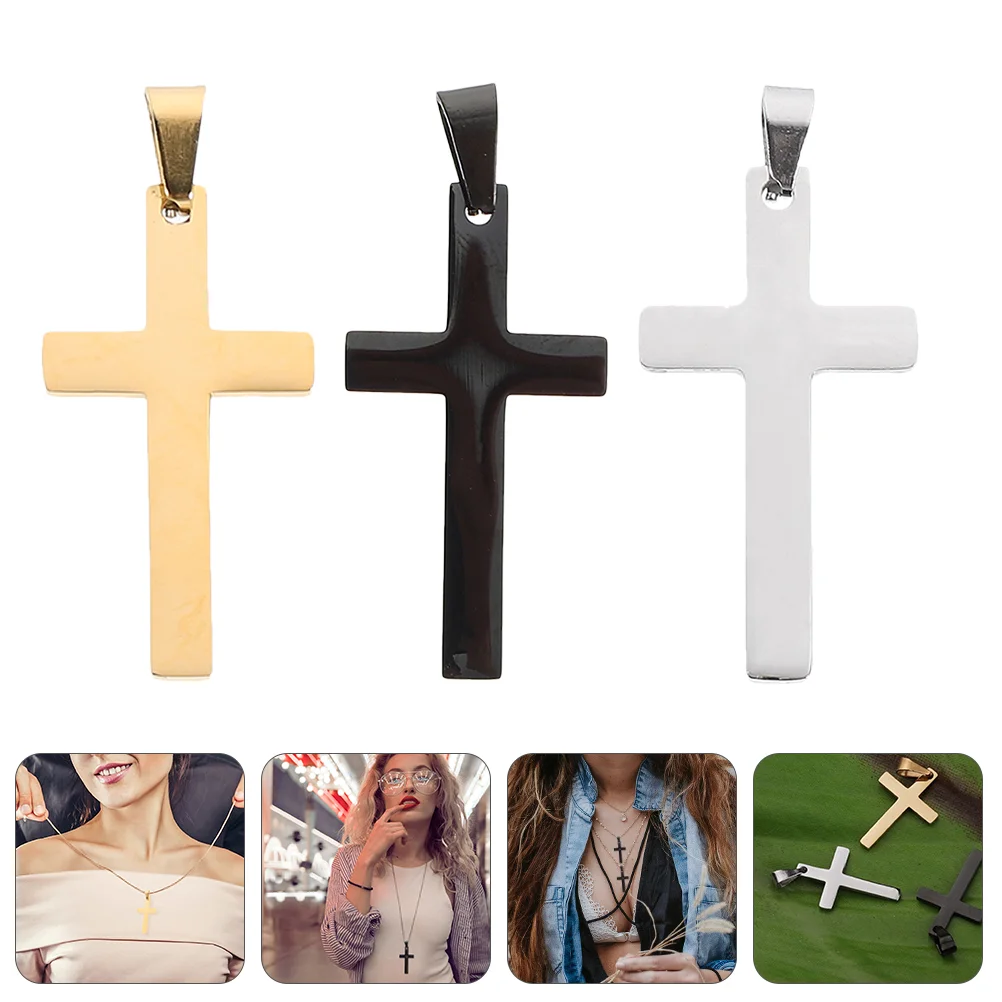 3 Pcs Cross Pendant Stainless Steel Necklace Charm Bracelet Key Chain Jewelry Making Supplies Women Accessories Decor Semi
3 Pcs Cross Pendant Stainless Steel Necklace Charm Bracelet Key Chain Jewelry Making Supplies Women Accessories Decor Semi