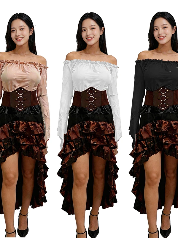 Medieval Pirate Skirt Halloween Costume Long Tulle Waist-Cinched Queen Ocean Captain Halloween Queen Outfit Women's Clothing
Medieval Pirate Skirt Halloween Costume Long Tulle Waist-Cinched Queen Ocean Captain Halloween Queen Outfit Women's Clothing