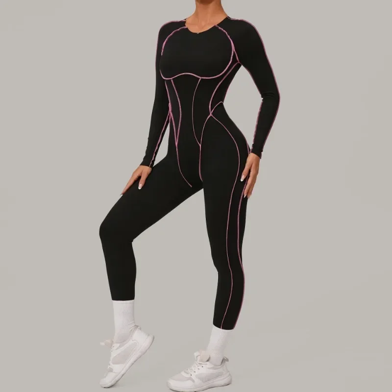 Seamless Color Block Long Sleeve Yoga Jumpsuit - High Intensity Workout Running Gym Fitness & Training Tight Bodysuit for Women
Seamless Color Block Long Sleeve Yoga Jumpsuit - High Intensity Workout Running Gym Fitness & Training Tight Bodysuit for Women
