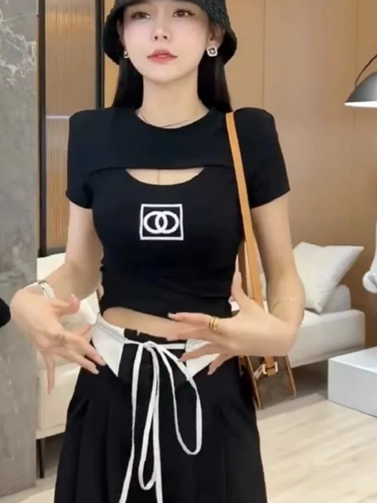 Summer Skinny Hollow Out Crew Neck Crop Tops Streetwear Sexy Women Short Sleeve T-shirts Fashion Unique Printed Niche Clothes
Summer Skinny Hollow Out Crew Neck Crop Tops Streetwear Sexy Women Short Sleeve T-shirts Fashion Unique Printed Niche Clothes