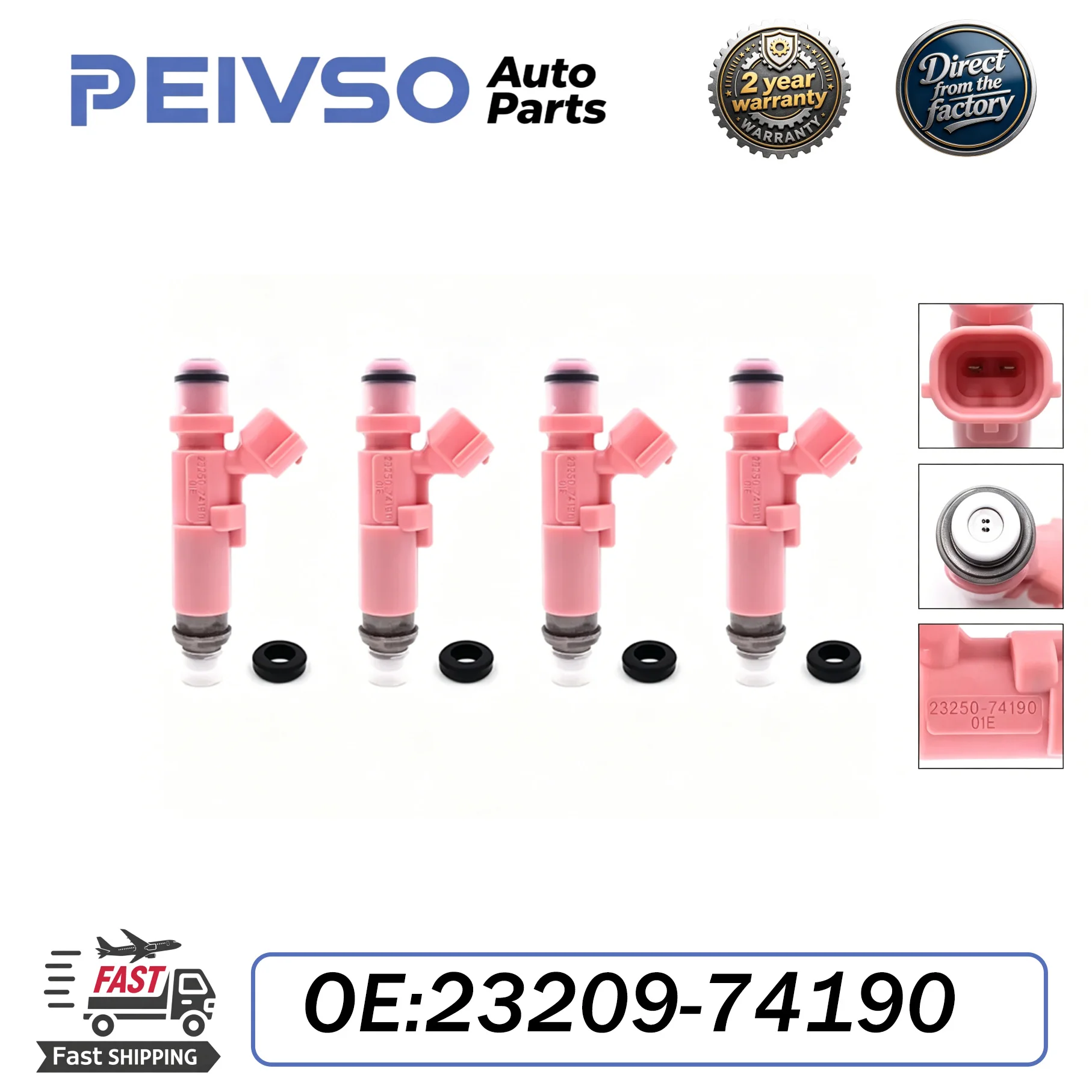 PEIVSO 4PCS 23250-74190 23209-74190 Fuel injector For TOYOTA MR2 89-99 CELICA 93-99 CALDINA 97-02 RAV4 94-00 2.0L 3SGE
PEIVSO 4PCS 23250-74190 23209-74190 Fuel injector For TOYOTA MR2 89-99 CELICA 93-99 CALDINA 97-02 RAV4 94-00 2.0L 3SGE