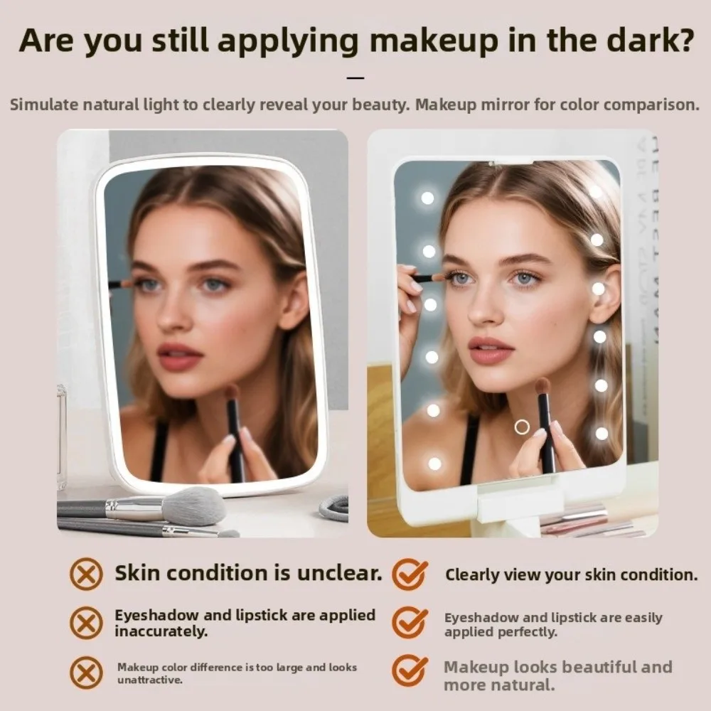 Compact Travel LED Makeup Mirror Case Foldable with Adjustable Brightness LED Light Portable Vanity Mirror Rechargeable
Compact Travel LED Makeup Mirror Case Foldable with Adjustable Brightness LED Light Portable Vanity Mirror Rechargeable