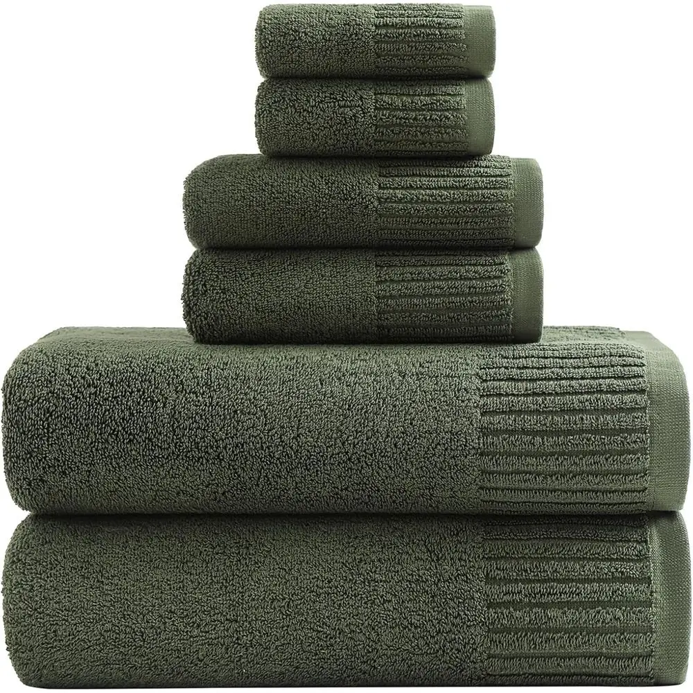 6-Piece Luxury Cotton Bath Towel Set, 100% Cotton, 650GSM, Super Absorbent (Olive Green)
6-Piece Luxury Cotton Bath Towel Set, 100% Cotton, 650GSM, Super Absorbent (Olive Green)