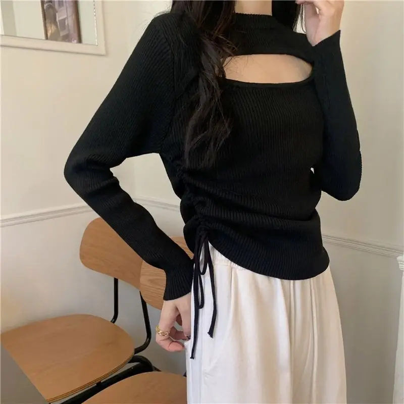 Hollow Inner Knitted Women's Autumn and Winter Design Drawstring Long Sleeve Base Sweater
Hollow Inner Knitted Women's Autumn and Winter Design Drawstring Long Sleeve Base Sweater