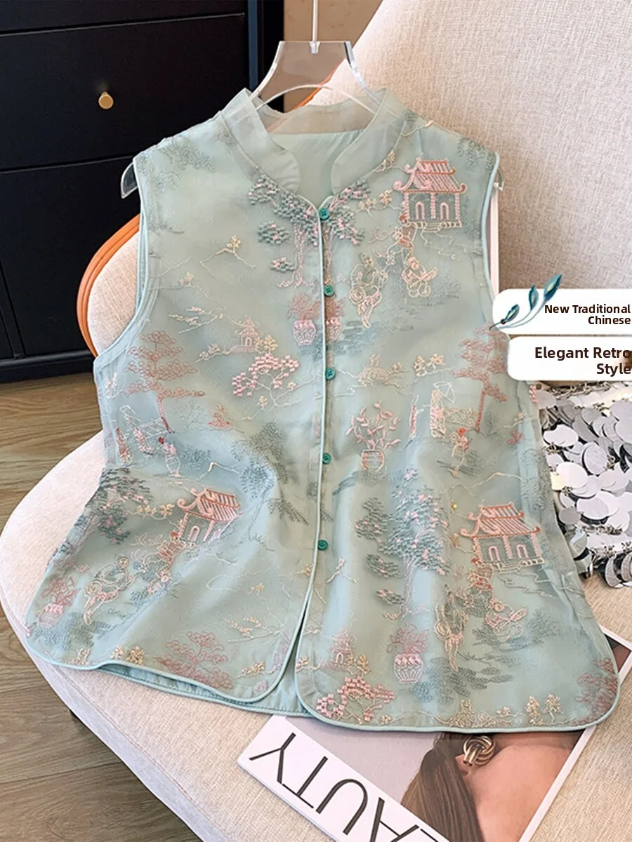Женский жилет с вышивкой Edena, летний китайский топ в стиле ретро, высококачественный улучшенный костюм Тан, модный
Женский жилет с вышивкой Edena, летний китайский топ в стиле ретро, высококачественный улучшенный костюм Тан, модный
