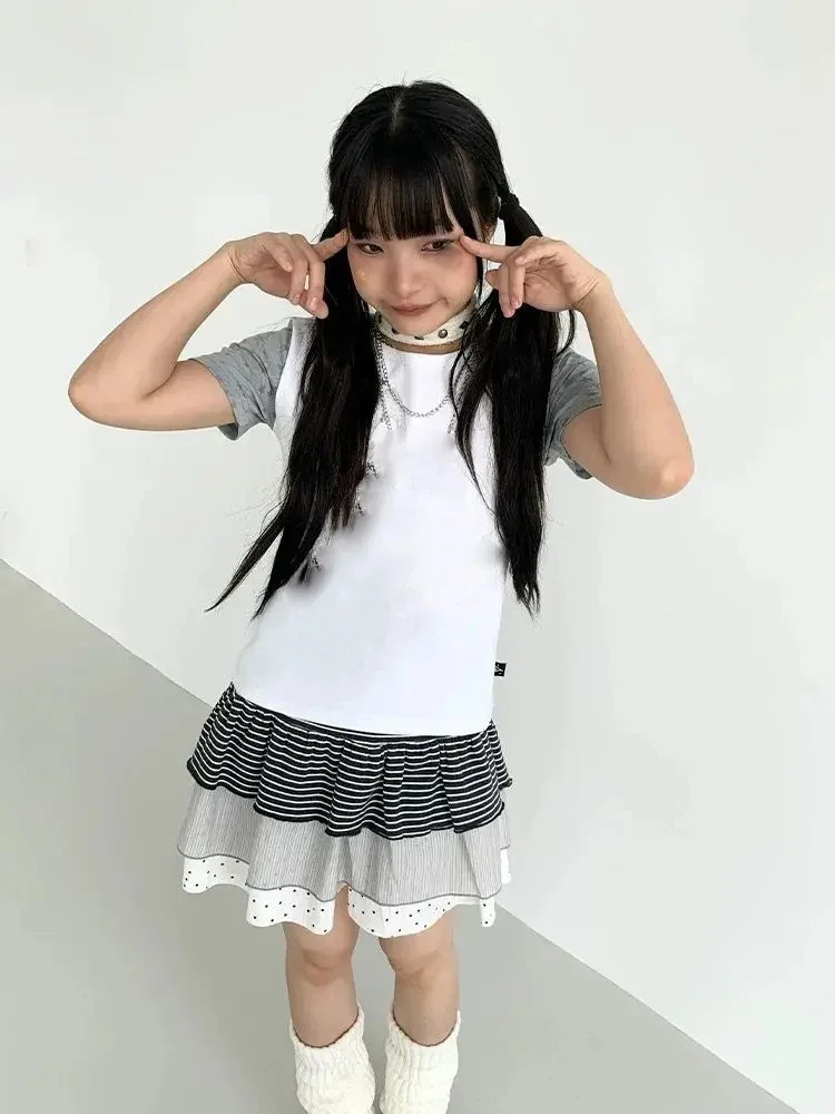 Женская юбка в стиле пэчворк контрастного цвета Jupe 2025 Faldas Mujer De Moda, японские милые летние мини-юбки трапециевидной формы Saia с высокой талией
Женская юбка в стиле пэчворк контрастного цвета Jupe 2025 Faldas Mujer De Moda, японские милые летние мини-юбки трапециевидной формы Saia с высокой талией