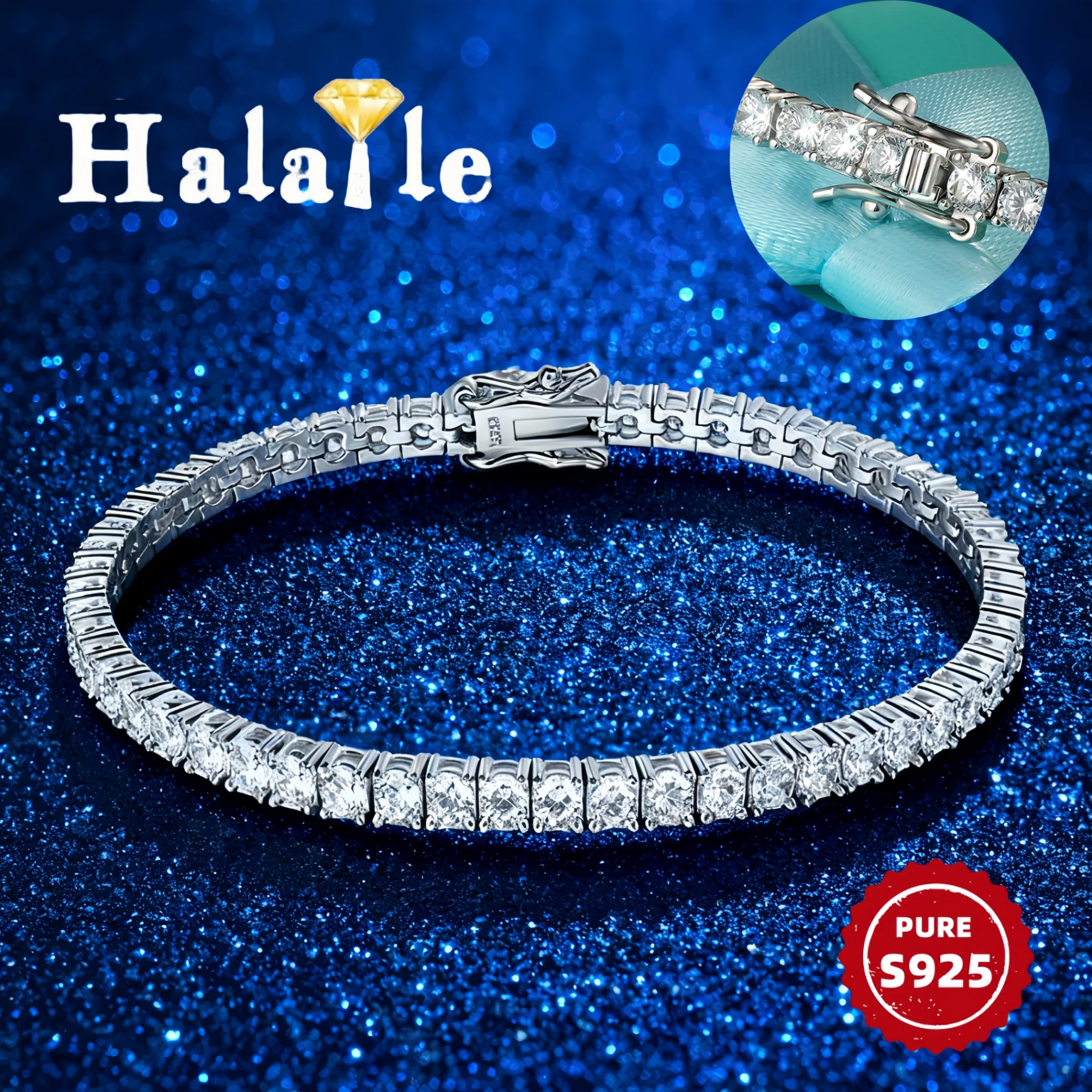 Браслет Halaile 2,5 мм 0,06 карата с муассанитом/цирконом S925, стерлинговое серебро для мужчин и женщин, сверкающие ювелирные изделия круглой огранки, универсальные
Браслет Halaile 2,5 мм 0,06 карата с муассанитом/цирконом S925, стерлинговое серебро для мужчин и женщин, сверкающие ювелирные изделия круглой огранки, универсальные