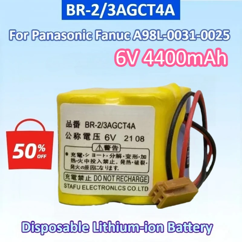 Brand New BR-2/3AGCT4A 6V 4400mAh PLC Lithium-ion Industrial Battery Pack for Panasonic Fanuc A98L-0031-0025 Disposable Battery
Brand New BR-2/3AGCT4A 6V 4400mAh PLC Lithium-ion Industrial Battery Pack for Panasonic Fanuc A98L-0031-0025 Disposable Battery