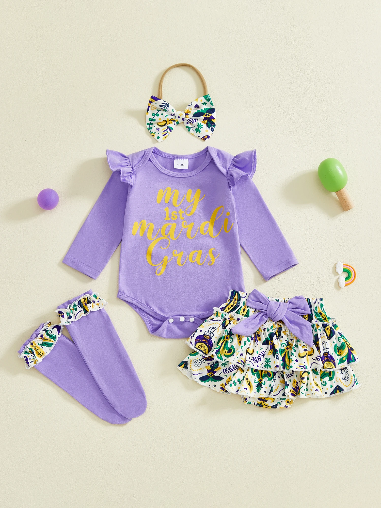 Cute Baby Girl Outfit Set Short Sleeve Floral Romper with Ruffle Shorts Bow Headband and Matching Socks
Cute Baby Girl Outfit Set Short Sleeve Floral Romper with Ruffle Shorts Bow Headband and Matching Socks