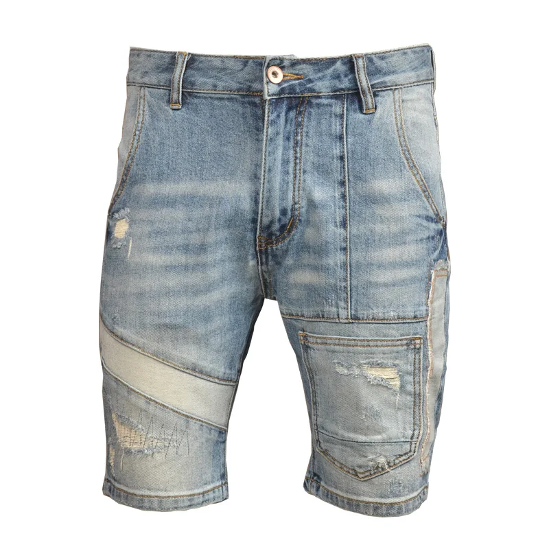 Summer thin ripped denim shorts men's trendy brand stretch slim fit high-end patchwork patch casual five quarter pants
Summer thin ripped denim shorts men's trendy brand stretch slim fit high-end patchwork patch casual five quarter pants