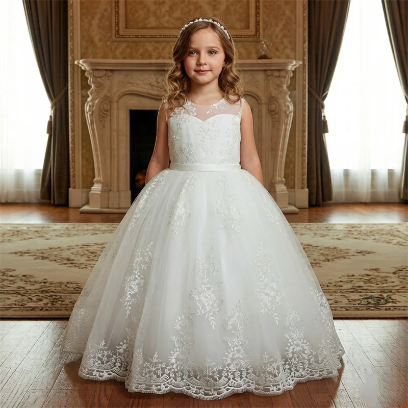 Baby Kids Princess Lace Satin Bow Flower Girl Dress Children First Communion Dress Ball Gown Wedding Party Dress Birthday
Baby Kids Princess Lace Satin Bow Flower Girl Dress Children First Communion Dress Ball Gown Wedding Party Dress Birthday
