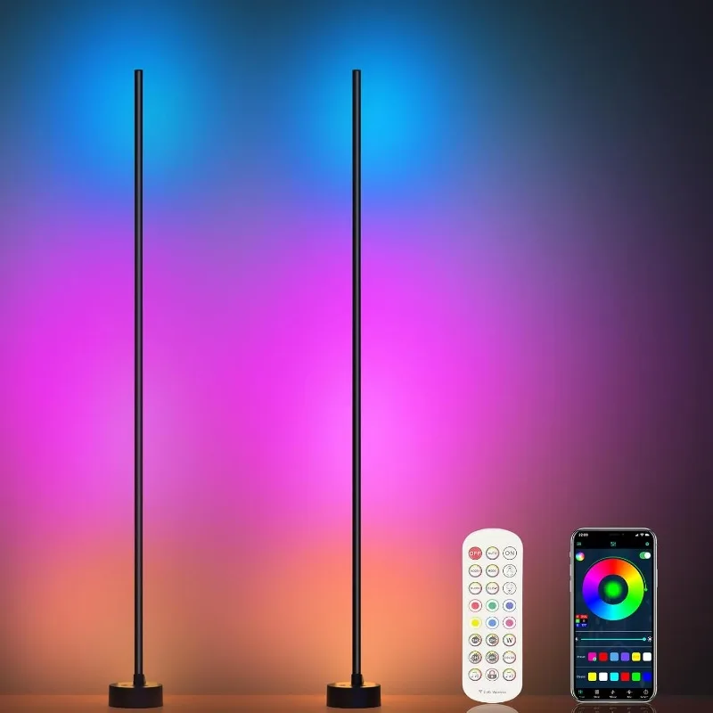 Floor Lamp, 2 Pack LED Corner Lamp with App/Remote/Button Control, Smart RGB Floor Lamp with 16 Million DIY Colors & 68+
Floor Lamp, 2 Pack LED Corner Lamp with App/Remote/Button Control, Smart RGB Floor Lamp with 16 Million DIY Colors & 68+