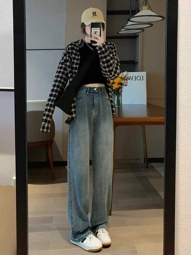 High Waist Wide Leg Jeans Women's Spring Autumn Summer Thin Slimming Drapey Vintage Straight Floor-Length Pants
High Waist Wide Leg Jeans Women's Spring Autumn Summer Thin Slimming Drapey Vintage Straight Floor-Length Pants