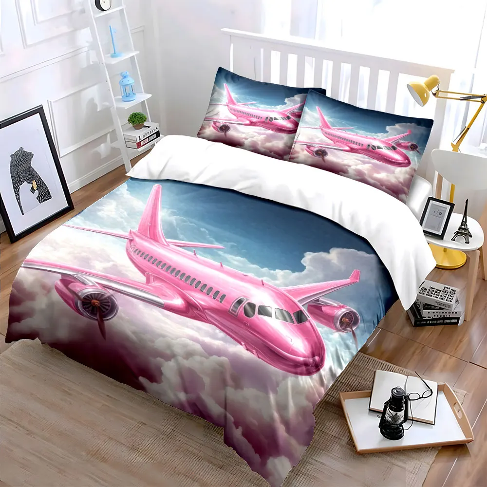 Pink Airplane Decorative Set Soft Skin-Friendly Bedding Set Includes 1 Duvet Cover And 2 Pillowcase, Gift
Pink Airplane Decorative Set Soft Skin-Friendly Bedding Set Includes 1 Duvet Cover And 2 Pillowcase, Gift