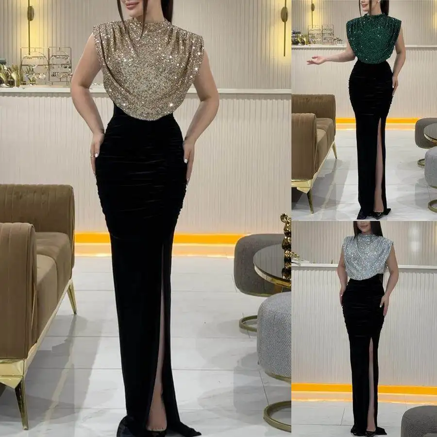 Shiny Sequin Patchwork Sleeveless Dress Casual Party Split Dress Spring Autumn New Style Cross-Border Women's Clothing
Shiny Sequin Patchwork Sleeveless Dress Casual Party Split Dress Spring Autumn New Style Cross-Border Women's Clothing