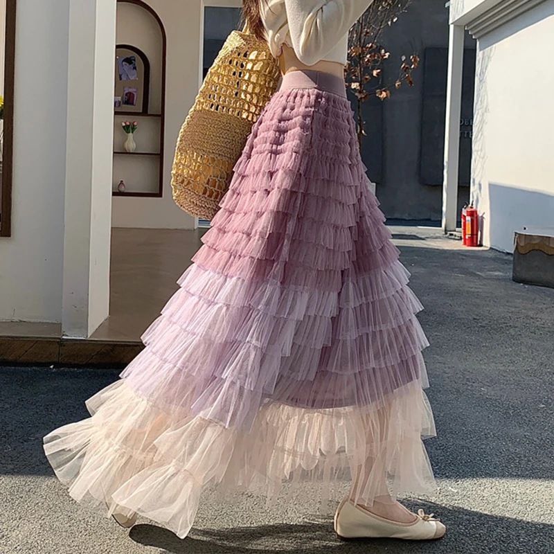 Women Summer Multilayer Tulle Ball Gown Skirts High Waist Pleated Long Skirt Elegant Lady Mesh Dating Maxi Tutu Tulle Skirts
Women Summer Multilayer Tulle Ball Gown Skirts High Waist Pleated Long Skirt Elegant Lady Mesh Dating Maxi Tutu Tulle Skirts