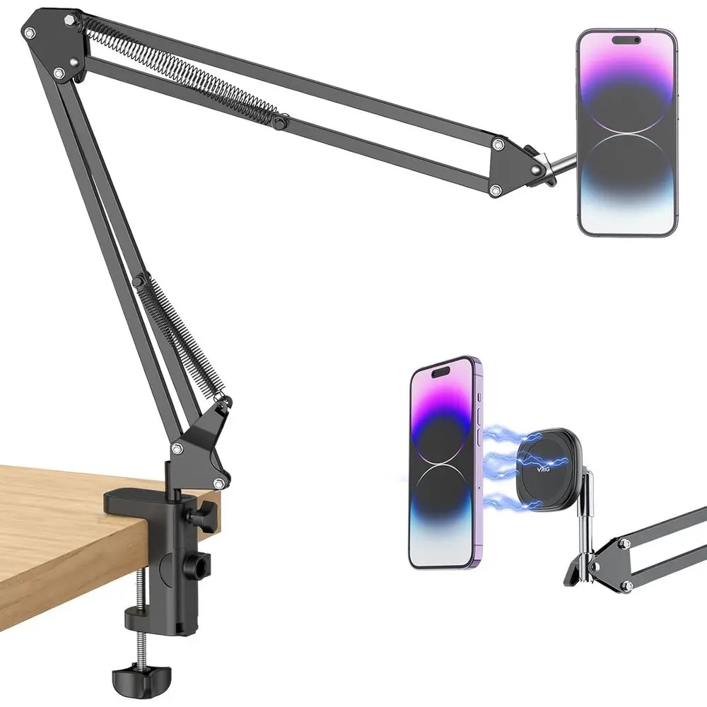 Flexible 360° Adjustable Magnetic Phone Holder Mount with Long Arm for Desk, Bed, and More, Compatible with iPhone and Android,
Flexible 360° Adjustable Magnetic Phone Holder Mount with Long Arm for Desk, Bed, and More, Compatible with iPhone and Android,