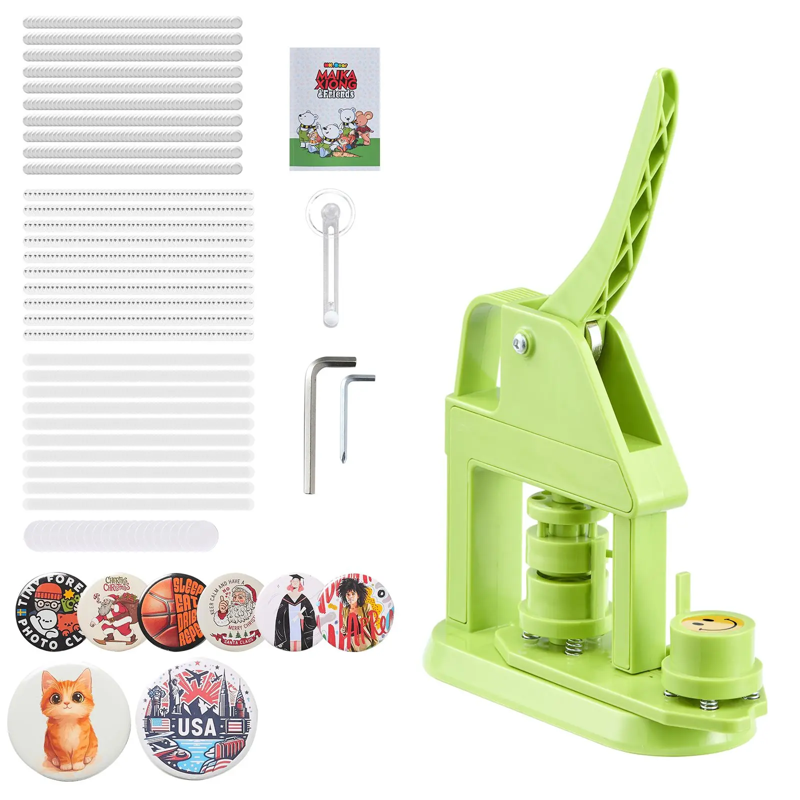 Button Maker Machine, 0.98 in, Plastic Pin Maker with 500pcs Button Parts, Mr. Panda Magic Book, Circle Cutter and Hex Wrenches, Reinforced Ergonomic Handle, for DIY Badges, Personalized Pins
Button Maker Machine, 0.98 in, Plastic Pin Maker with 500pcs Button Parts, Mr. Panda Magic Book, Circle Cutter and Hex Wrenches, Reinforced Ergonomic Handle, for DIY Badges, Personalized Pins