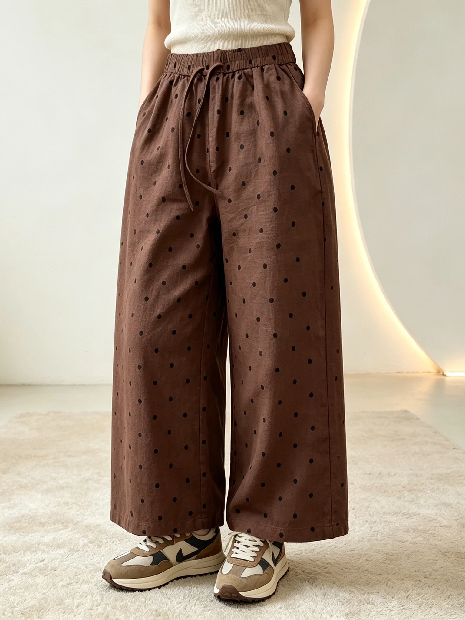 Summer Casual Polka Dot Commute Style Women's Pants High Waist Loose Fit Breathable Comfortable Fashion Design Slimming
Summer Casual Polka Dot Commute Style Women's Pants High Waist Loose Fit Breathable Comfortable Fashion Design Slimming