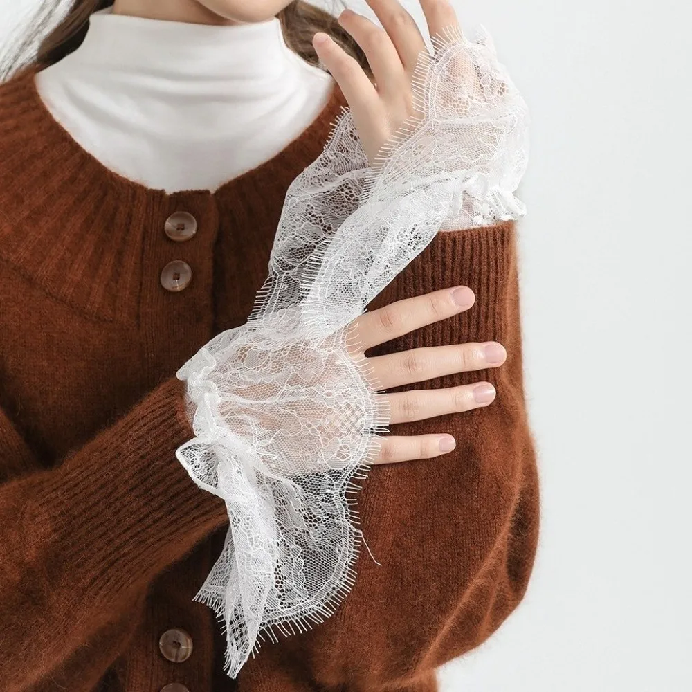 Adjustable Lace Floral Cuffs Pleated Design Detachable Pleated Fake Sleeves Stretchable White Black Wrist Accessories
Adjustable Lace Floral Cuffs Pleated Design Detachable Pleated Fake Sleeves Stretchable White Black Wrist Accessories