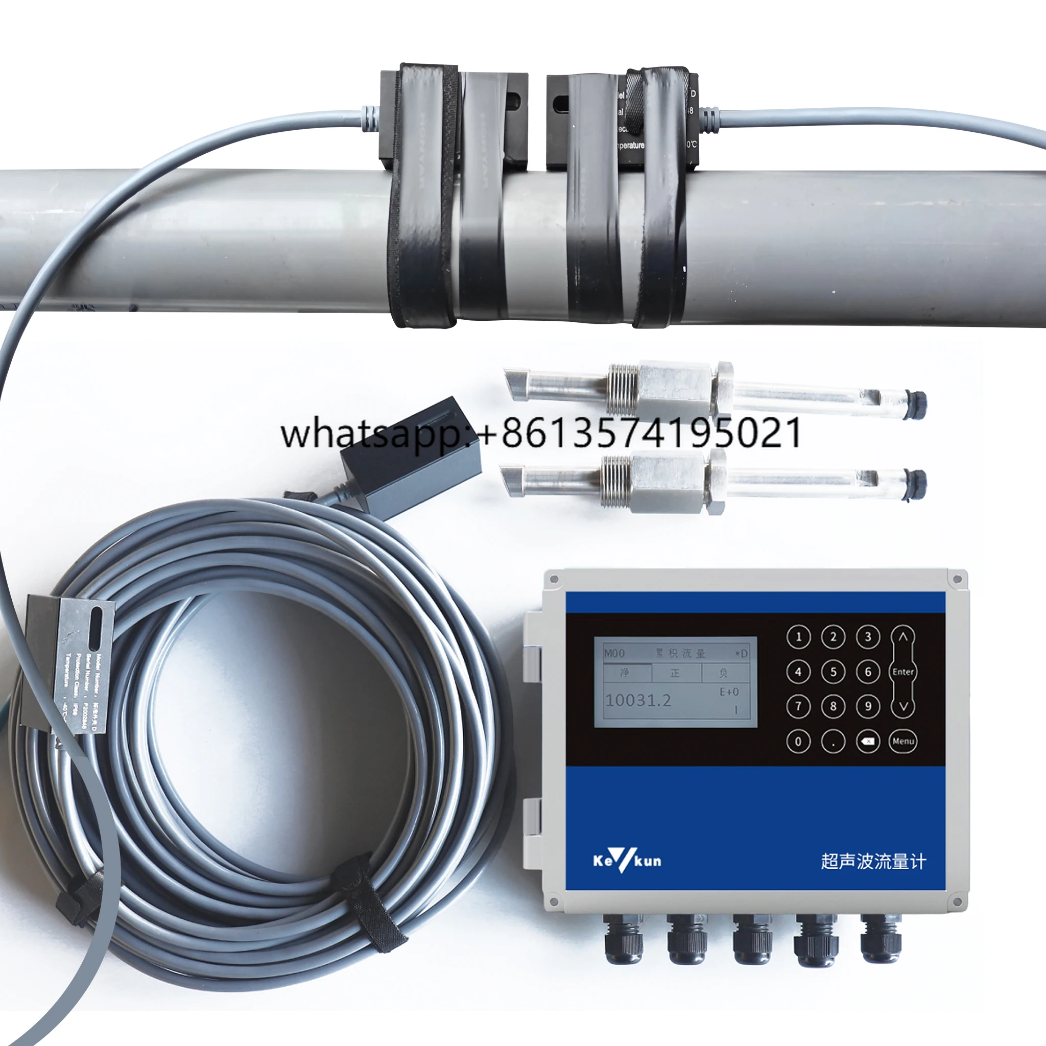 Clamping Ultrasonic Flowmeter Measure DN100mm/ultrasonic Time Difference Method Is Used for Measureme
Clamping Ultrasonic Flowmeter Measure DN100mm/ultrasonic Time Difference Method Is Used for Measureme