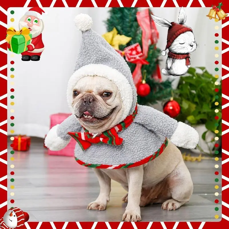 Pet Christmas Costume for Dog Cat Winter Warm Snowman Outfit with Pompom Christmas Party Dress
Pet Christmas Costume for Dog Cat Winter Warm Snowman Outfit with Pompom Christmas Party Dress