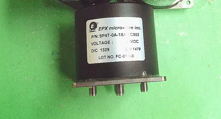 EPX SP4T-0A-18A-TC002 12V DC-18GHz SP4T SMA Coaxial Switch High Power RF Switch Module
EPX SP4T-0A-18A-TC002 12V DC-18GHz SP4T SMA Coaxial Switch High Power RF Switch Module