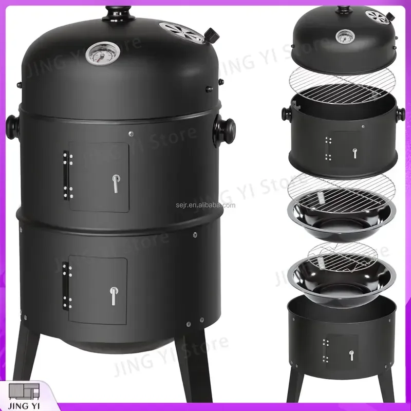 3 in 1 Outdoor Charcoal Grill Barbecue Smoker with Built-in Thermometer Portable Folding BBQ Grill for Camping Picnic
3 in 1 Outdoor Charcoal Grill Barbecue Smoker with Built-in Thermometer Portable Folding BBQ Grill for Camping Picnic