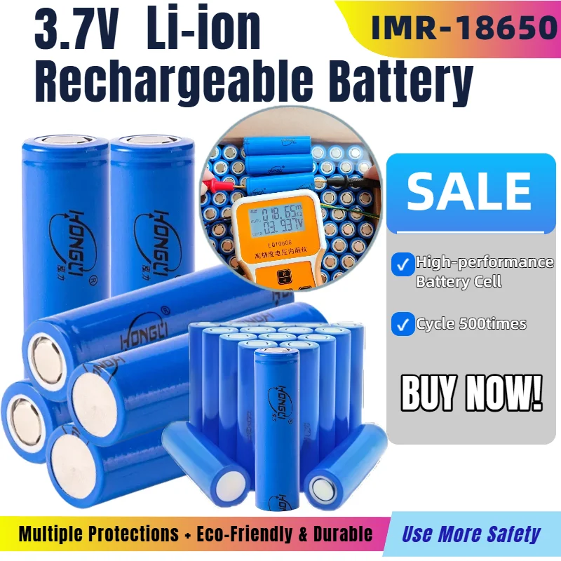 18650 Lithium Battery 1800mAh IMR-18650 3.7V Rechargeable A Grade Li-ion Battery for Flashlight Vape Power Bank
18650 Lithium Battery 1800mAh IMR-18650 3.7V Rechargeable A Grade Li-ion Battery for Flashlight Vape Power Bank