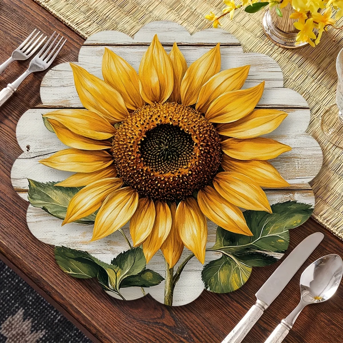 VIKAMA 4pcs Sunflower Country Style Placemats Suitable For Dining Rooms Kitchens And Party Table Decorations
VIKAMA 4pcs Sunflower Country Style Placemats Suitable For Dining Rooms Kitchens And Party Table Decorations