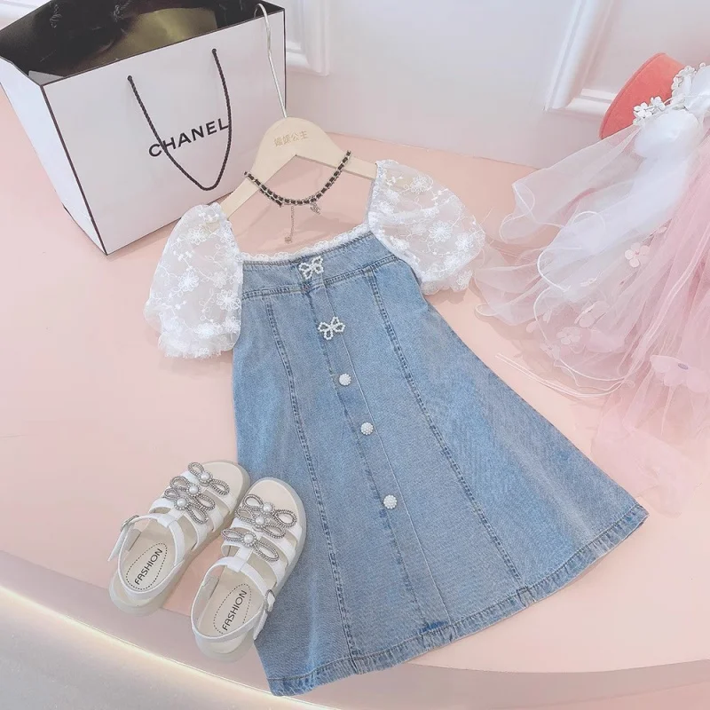 Girls' denim dress, new summer stylish children's clothing, summer dress for girls, children's princess dress for summer
Girls' denim dress, new summer stylish children's clothing, summer dress for girls, children's princess dress for summer