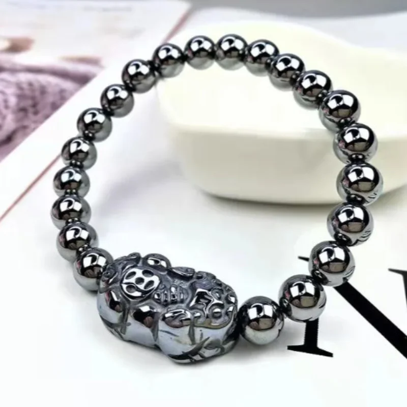 Natural Terahertz Magnetic Bracelet Pixiu Bracelet, Men and Women, Fashion Style
Natural Terahertz Magnetic Bracelet Pixiu Bracelet, Men and Women, Fashion Style