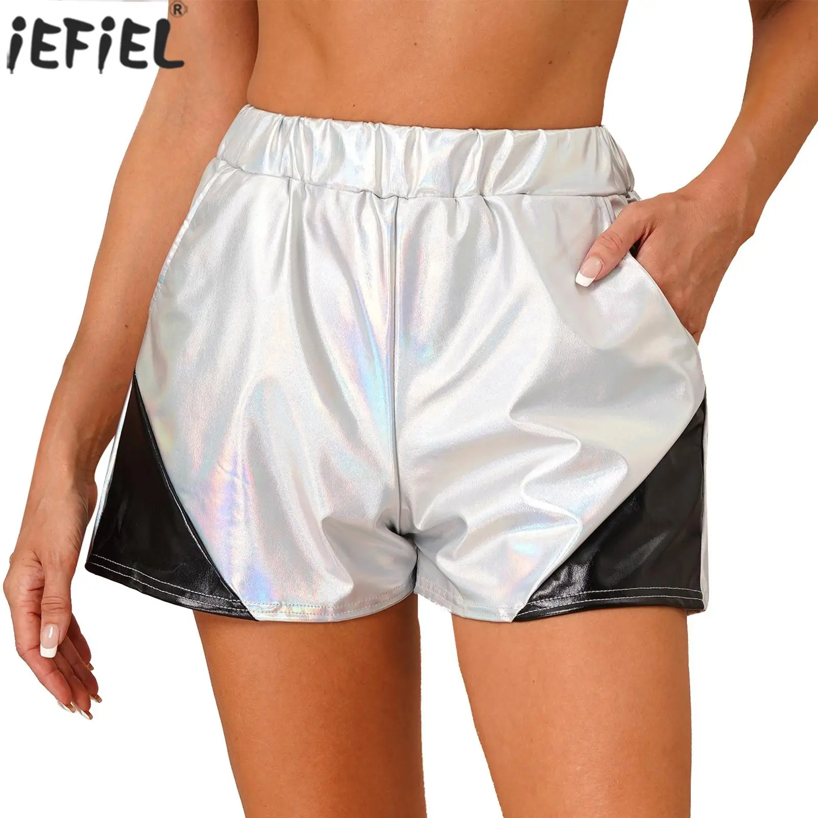 Womens Summer Streetwear Casual Shorts Metallic Shiny High Waist Side Pockets Sports Loose Shorts Sparkly Hot Pants for Clubwear
Womens Summer Streetwear Casual Shorts Metallic Shiny High Waist Side Pockets Sports Loose Shorts Sparkly Hot Pants for Clubwear