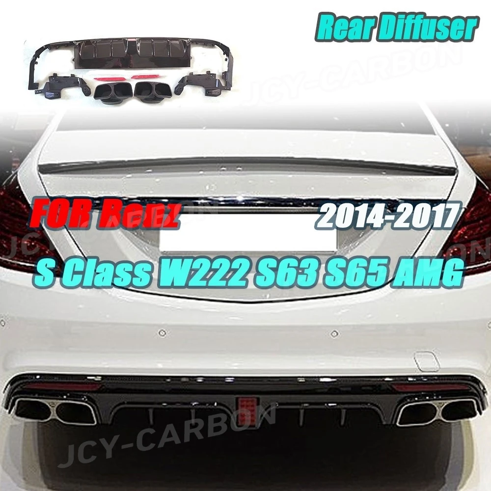 JCYECF For Mercedes Benz S Class W222 S63 S65 For AMG 2014 -2017 Rear Bumper Lip Diffuser With Exhaust Tips ABS Car Tuning Parts
JCYECF For Mercedes Benz S Class W222 S63 S65 For AMG 2014 -2017 Rear Bumper Lip Diffuser With Exhaust Tips ABS Car Tuning Parts