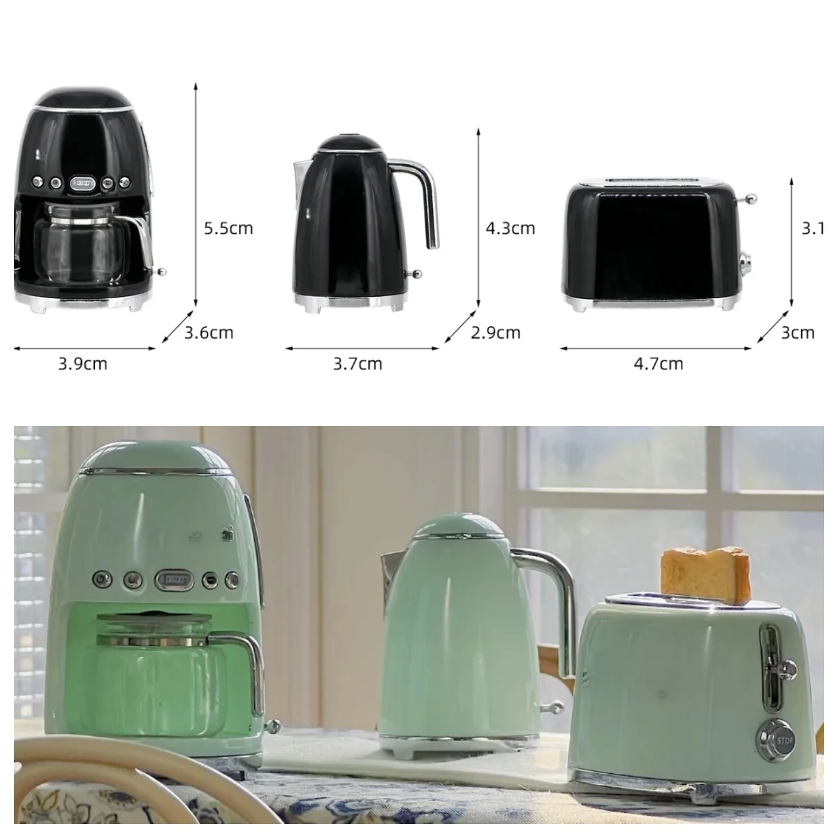 1/6 Miniature Dollhouse Kitchen Set Retro Coffee Maker Blender Kettle Vintage Mini Appliances Bjd DIY Model Display ( (6 Styles)
1/6 Miniature Dollhouse Kitchen Set Retro Coffee Maker Blender Kettle Vintage Mini Appliances Bjd DIY Model Display ( (6 Styles)