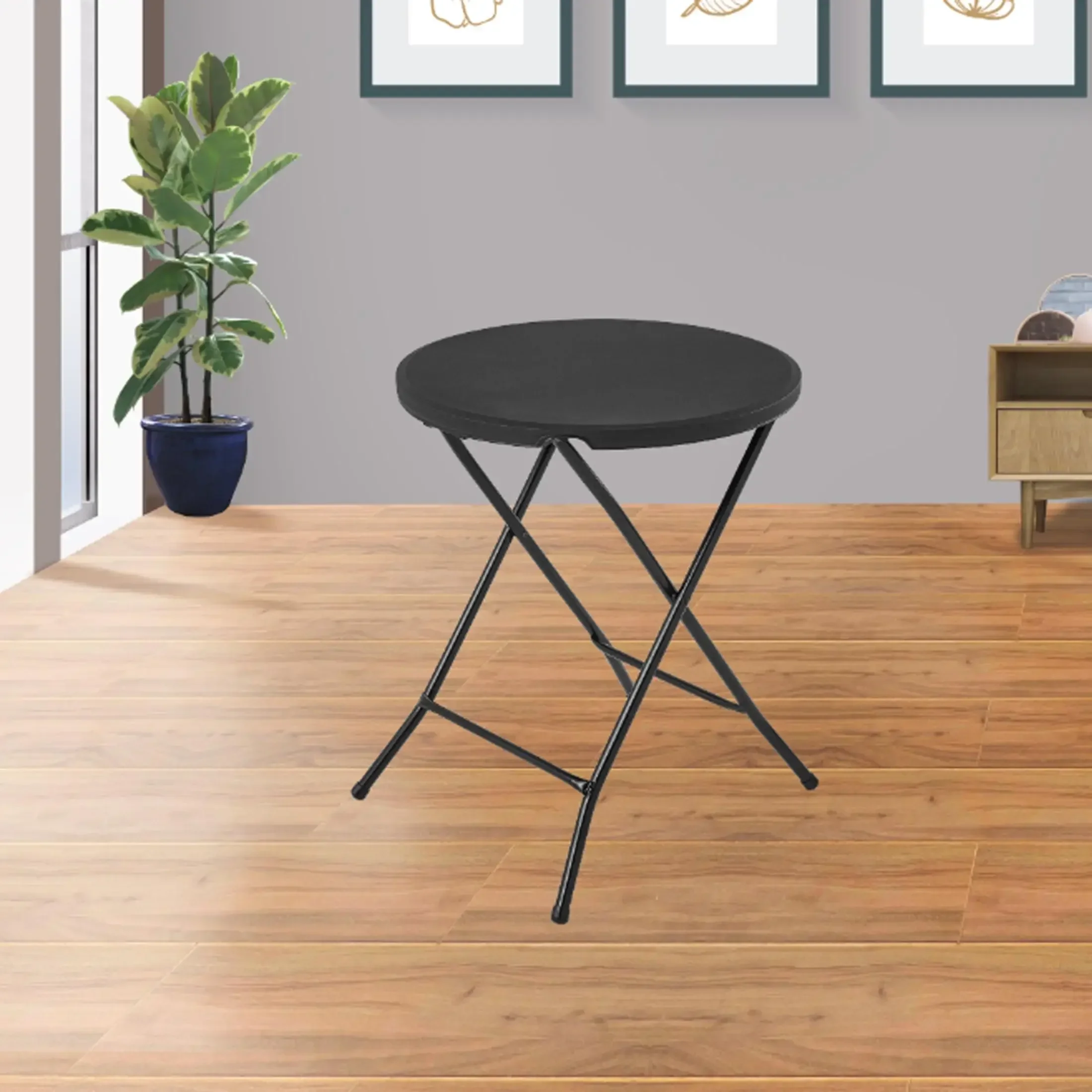 24 inch Round Folding Bistro Table,Folding, Multifunction, Black
24 inch Round Folding Bistro Table,Folding, Multifunction, Black