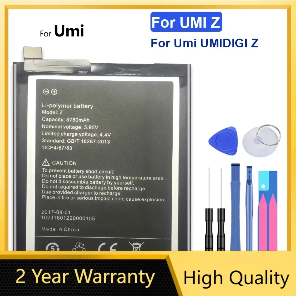 Запасная аккумуляторная батарея для Umi UMIDIGI Z, 3780 мАч, Бесплатные инструменты
Запасная аккумуляторная батарея для Umi UMIDIGI Z, 3780 мАч, Бесплатные инструменты