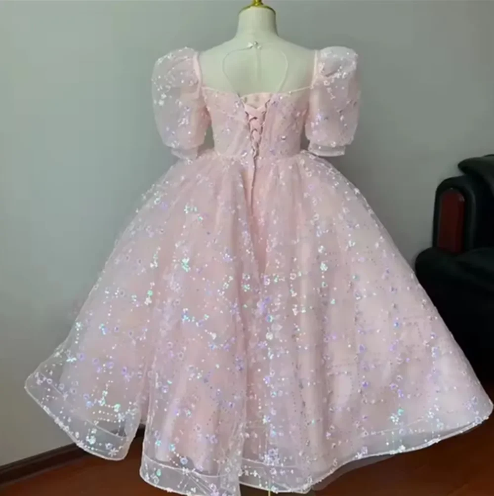 Customized Pink Flower Girl Dresses For Wedding Sparkly Sequins Short Sleeves Princess Birthday Bridesmaid First Communion Gown
Customized Pink Flower Girl Dresses For Wedding Sparkly Sequins Short Sleeves Princess Birthday Bridesmaid First Communion Gown