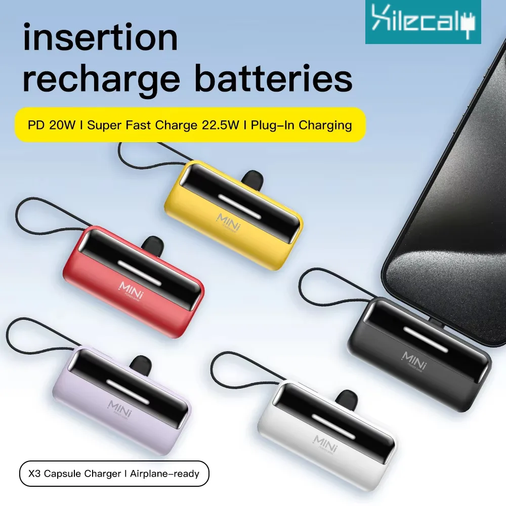 Xilecaly Mini Power Bank 5000mAh Poratable PD 22.5W Fast Charge Wireless Type-C/Lightning Plug External Battery Power bank
Xilecaly Mini Power Bank 5000mAh Poratable PD 22.5W Fast Charge Wireless Type-C/Lightning Plug External Battery Power bank