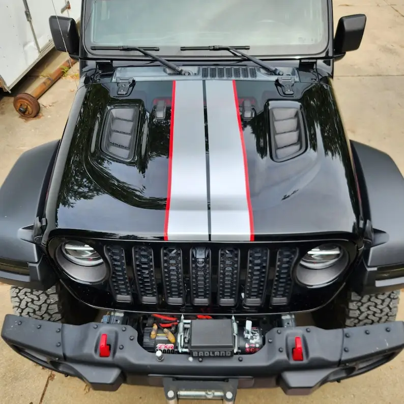 Car Vinyl Stickers 2-color hood stripe fits all models Fahrzeug Sport decal FOR Jeep Wrangler Gladiator and Bronco
Car Vinyl Stickers 2-color hood stripe fits all models Fahrzeug Sport decal FOR Jeep Wrangler Gladiator and Bronco