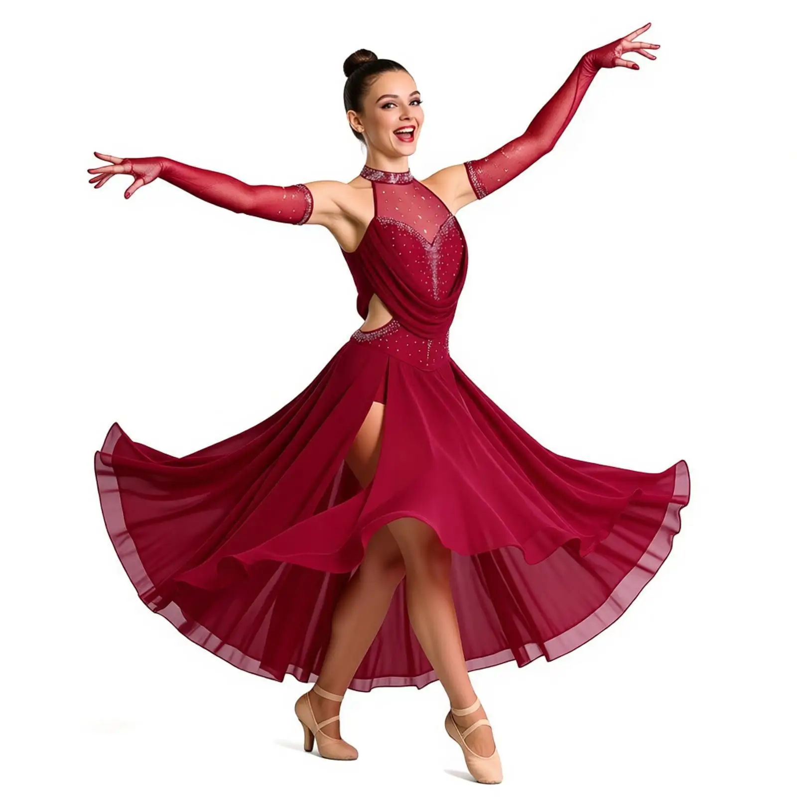 Women Latin Tango Dance Leotard Rhinestones Backless Sequin Tiered Tassel Cutout Waist Fringe Dress for Chacha Rumba Samba Dance
Women Latin Tango Dance Leotard Rhinestones Backless Sequin Tiered Tassel Cutout Waist Fringe Dress for Chacha Rumba Samba Dance