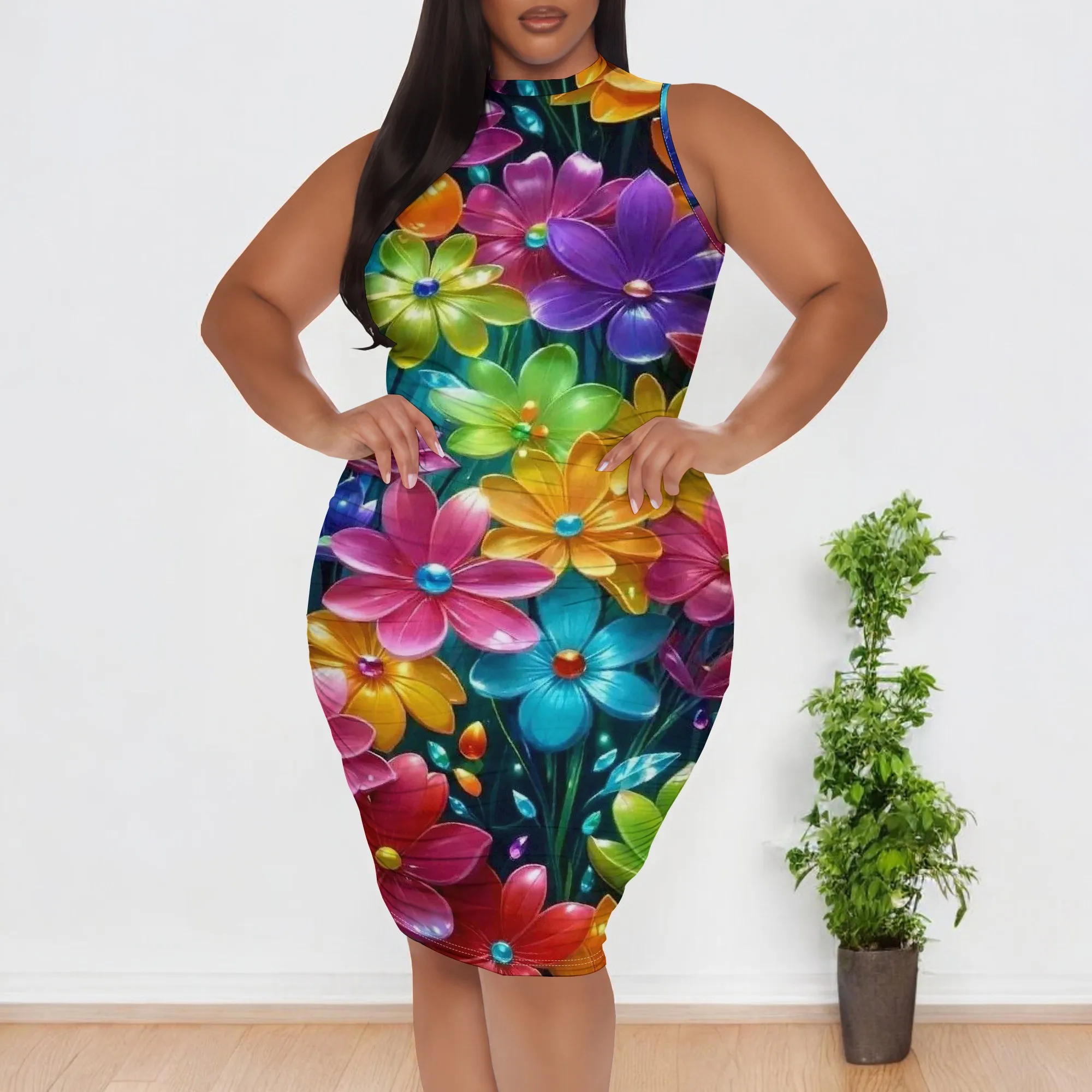 Plus Size Rainbow Floral Bodycon Dress Sleeveless Mock Neck Pride Birthday Carnival Summer Party Outfit XL-6XL Curve Fit
Plus Size Rainbow Floral Bodycon Dress Sleeveless Mock Neck Pride Birthday Carnival Summer Party Outfit XL-6XL Curve Fit