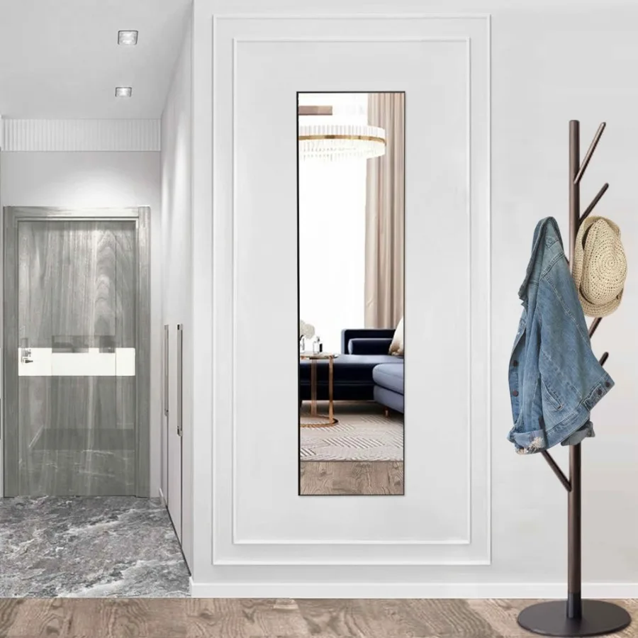 16 X 59 Inch Rectangle Floor Standing Mirror Wall Mirror with Stand Aluminum Alloy Thin Frame
16 X 59 Inch Rectangle Floor Standing Mirror Wall Mirror with Stand Aluminum Alloy Thin Frame