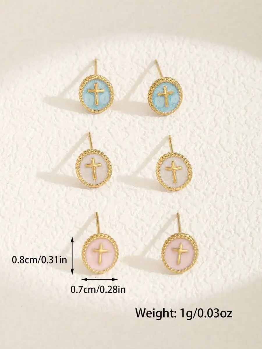 Stainless Steel Cross Stud Earrings For Women And Men Fashion Daily Party Accessory
Stainless Steel Cross Stud Earrings For Women And Men Fashion Daily Party Accessory