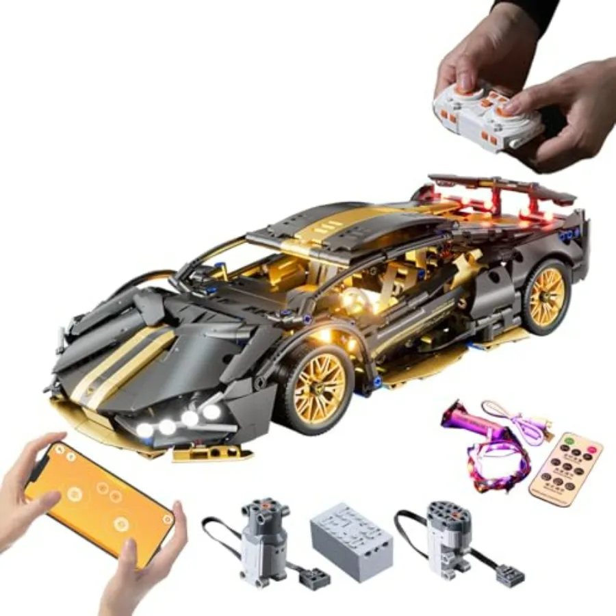 Remote Control Sport Race Car Building Block Set for Adults and Teens 8-14 1:14 Scale Technical APP-Controlled Super Car Toy wi
Remote Control Sport Race Car Building Block Set for Adults and Teens 8-14 1:14 Scale Technical APP-Controlled Super Car Toy wi