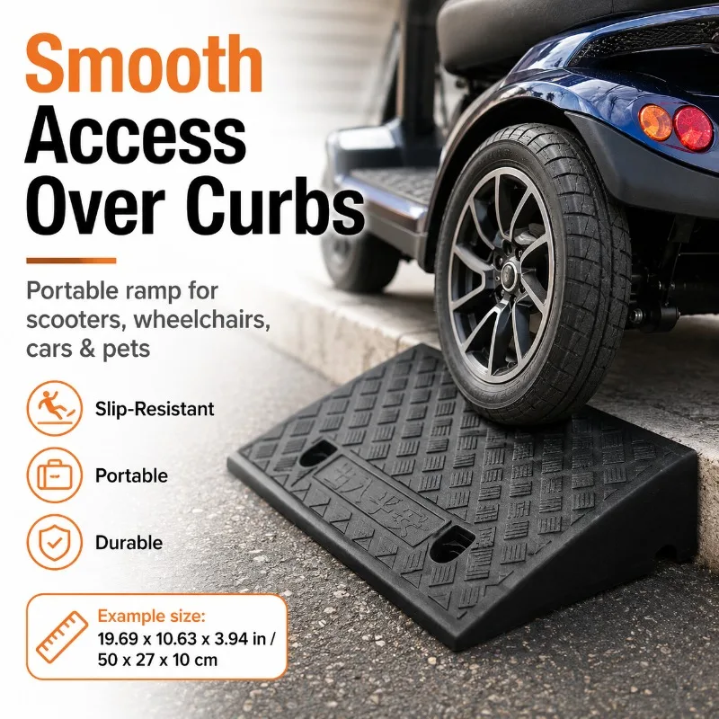 3-10cm Portable Curb Ramp Heavy Duty Rubber Threshold Ramp Non-Slip Access for Car Motorcycle Scooter Wheelchair Pet
3-10cm Portable Curb Ramp Heavy Duty Rubber Threshold Ramp Non-Slip Access for Car Motorcycle Scooter Wheelchair Pet